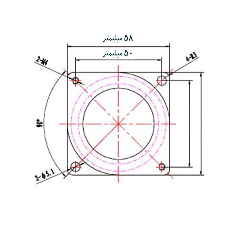 اندازه ها دمپر ( لرزش گیر ) استپر موتور نما nema 23 